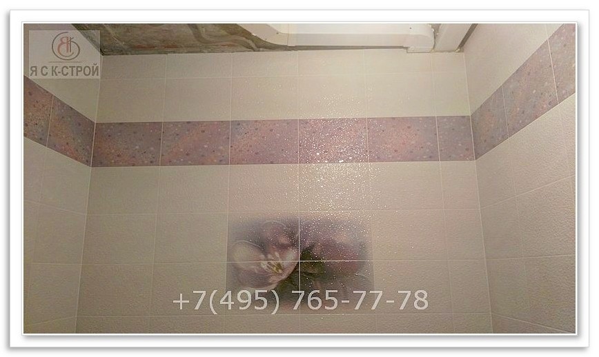 Декор рисунок монтаж в ванной комнате фото